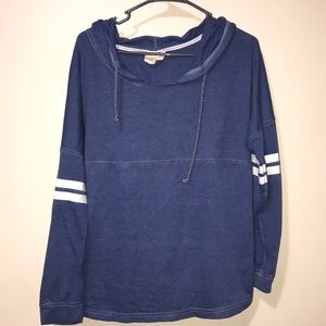 Medium blue long sleeve with hood